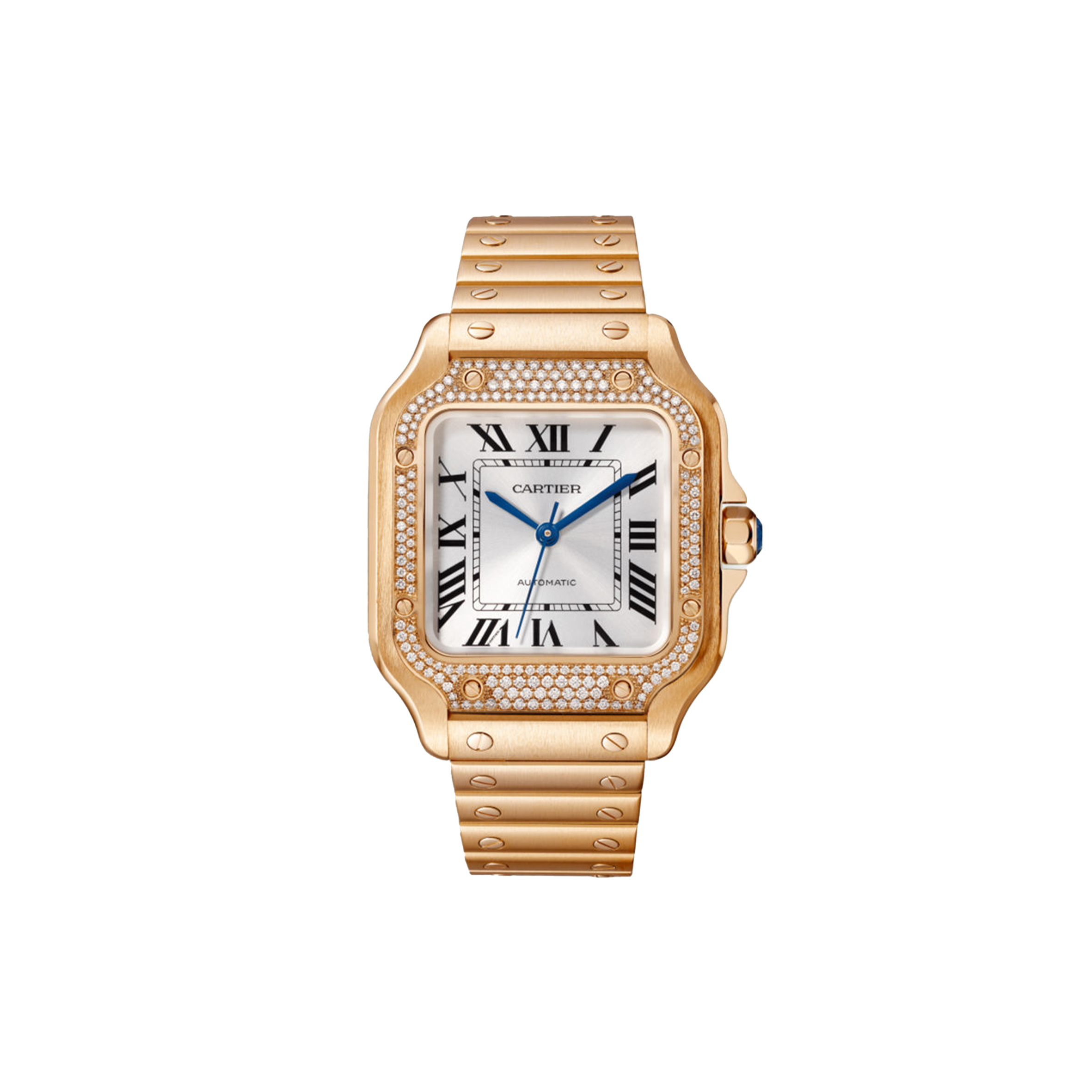 CARTIER SANTOS DE MEDIUM MODEL 18K ROSE GOLD AUTOMATIC WINDING WATCH WJSA0009